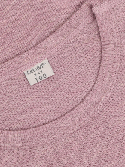 CeLaVi - Kinder Langarmshirt 100 % Wolle rosa