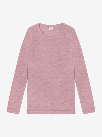 CeLaVi - Kinder Langarmshirt 100 % Wolle rosa
