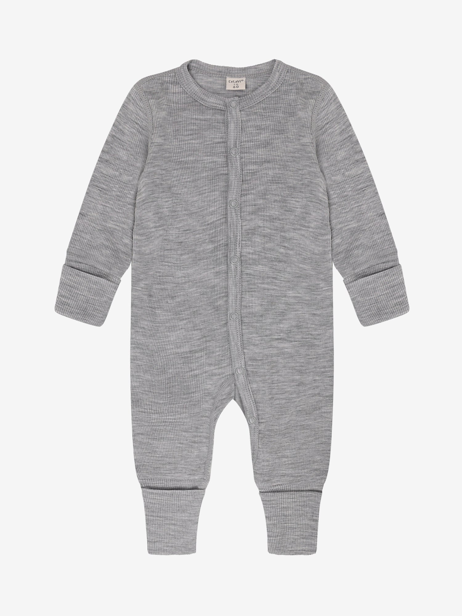 CeLaVi - Baby Strampler 100 % Merinowolle grau