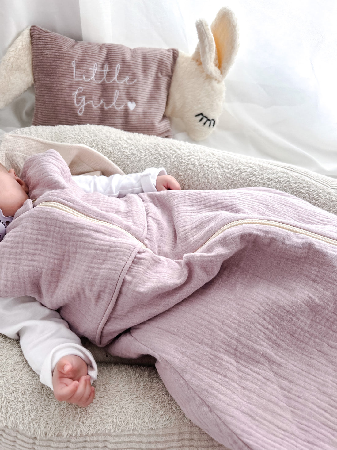 Die Gräfin - Baby Schlafsack mit Wollfutter rosa