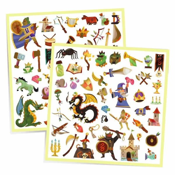 Djeco - Coole Kinder Sticker Mittelalter - AURYN Shop