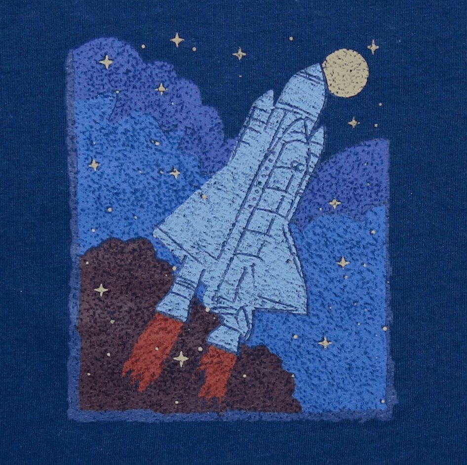 Enfant Terrible - Kinder Shirt Space Shuttle Biobaumwolle blau