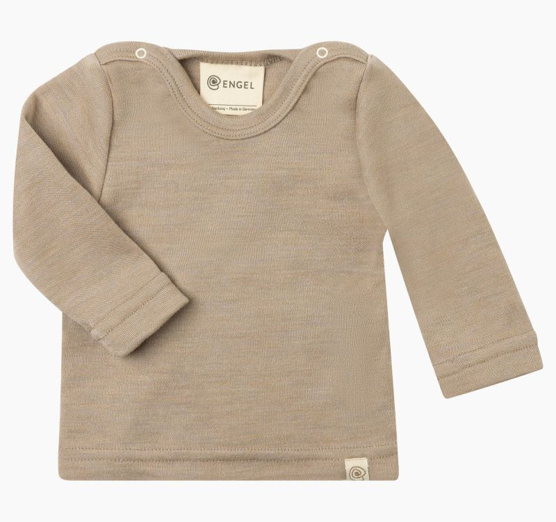 Engel - Baby Langarmshirt Merinowolle, beige