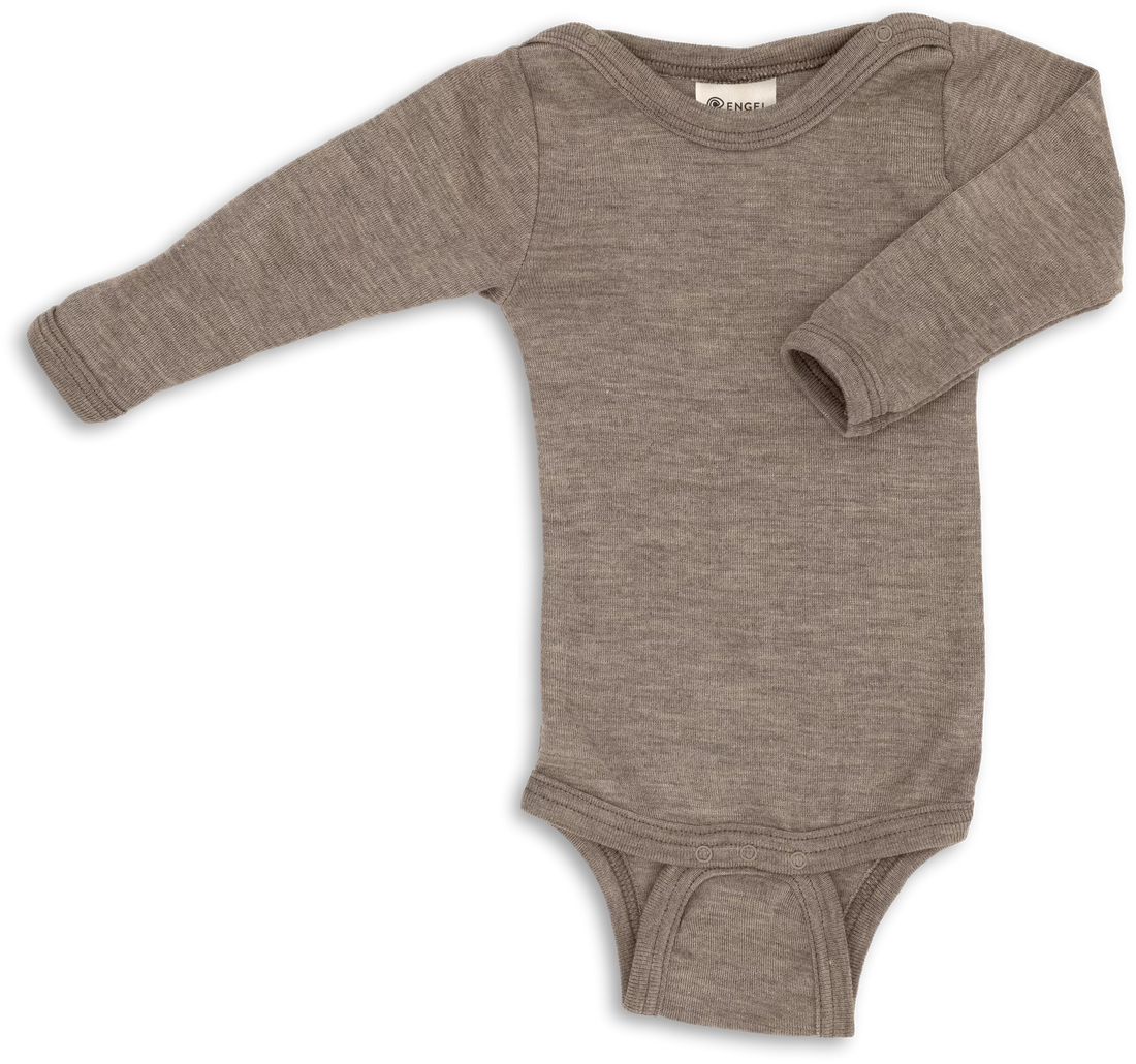 Engel - Baby Body aus Wolle-Seide-Mix für Jungen &amp; Mädchen in braun