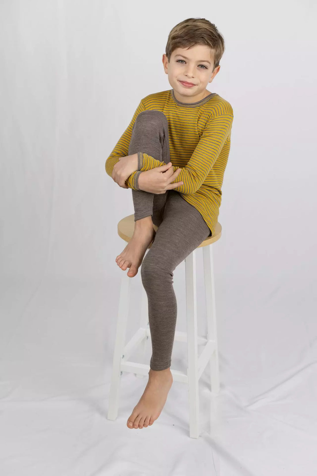Engel - Kinder Leggings Wolle/ Seide braun aus Merinowolle-Seide-Mix für Jungen &amp; Mädchen