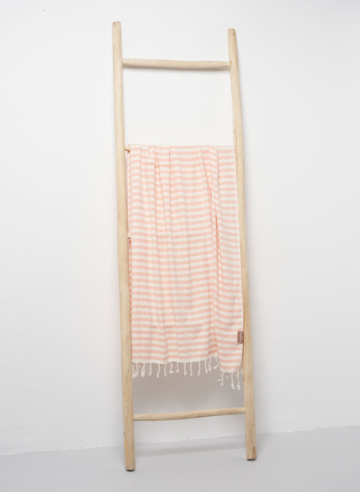 espadrij l´originale - Hamamtuch Baumwolle Koralle gestreift