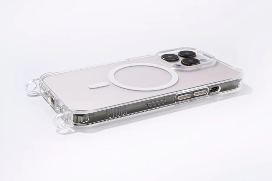 Etuui - Clear Case mit Ösen MagSafe Weiß - Apple iPhone 15 Pro / Weiß