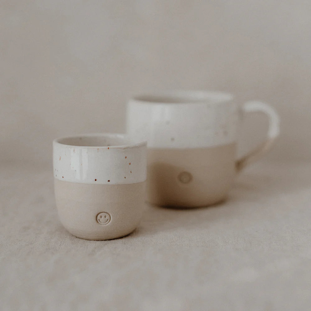 Eulenschnitt - handgemachter Espresso Becher Smiley