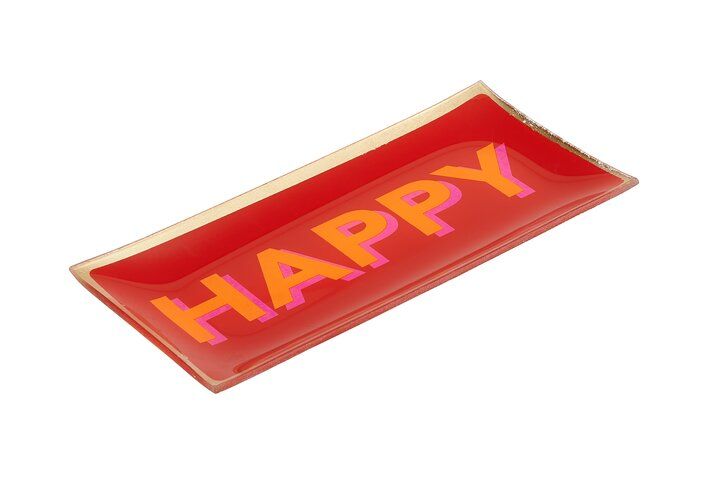 Gift Company - Glasteller Happy rot