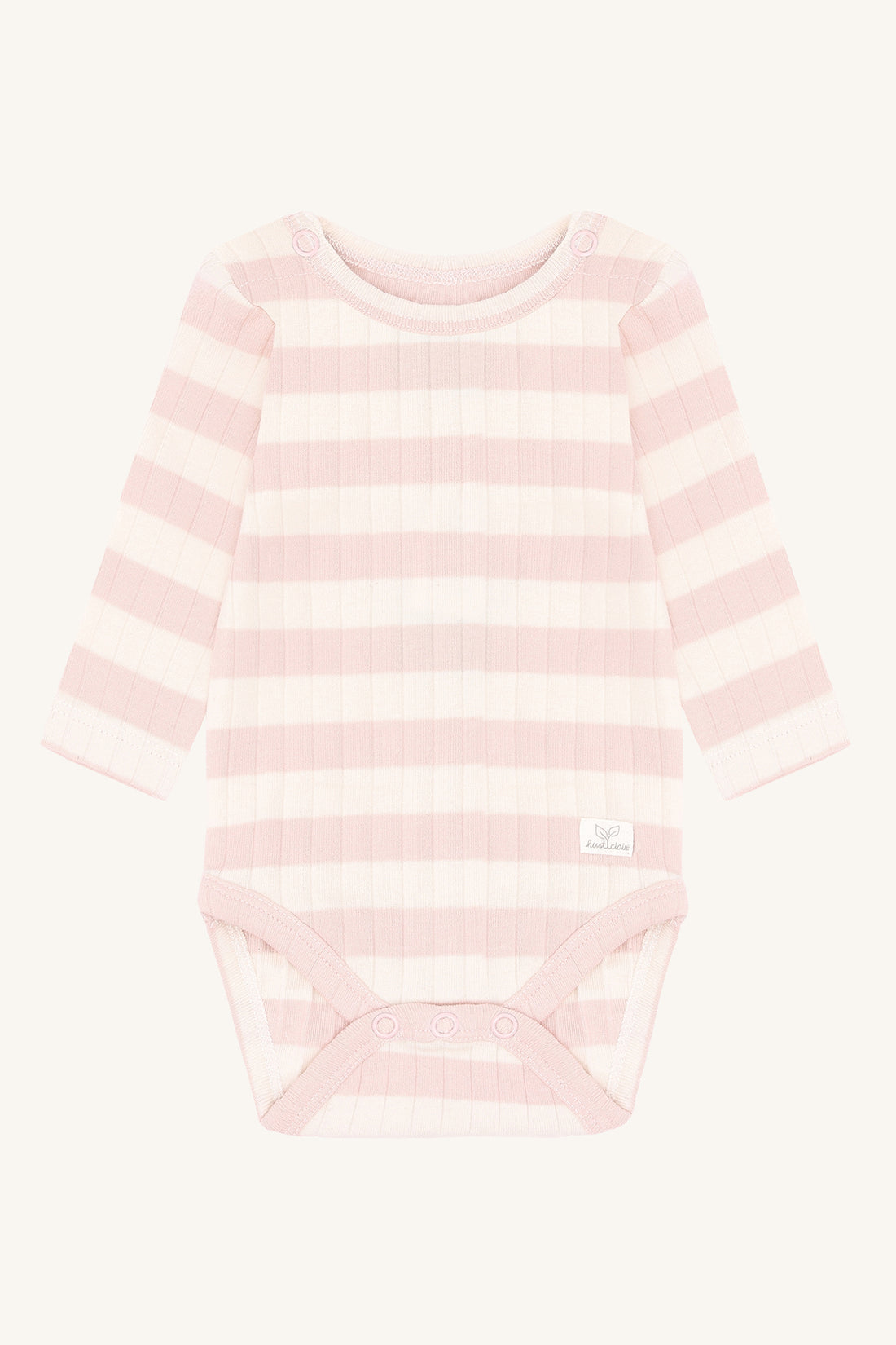 Hust & Claire - Baby Body Baumwolle (bio) Streifen rosa/ natur