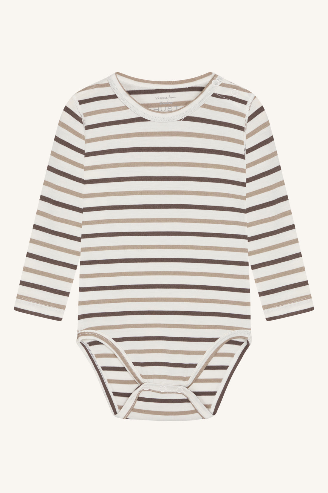 Hust & Claire - Baby Body Buller Bambus Streifen braun