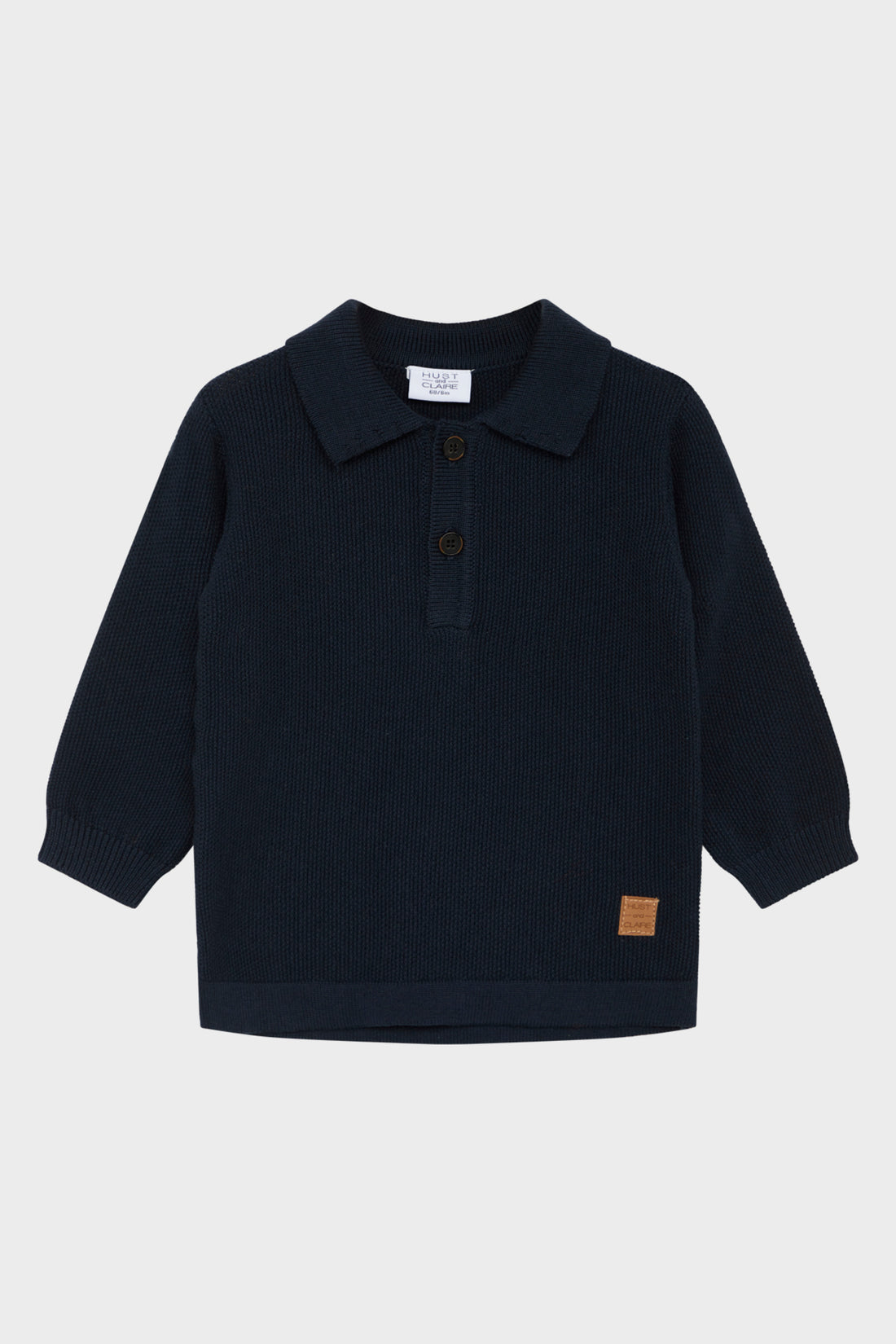 Hust & Claire - Polohemd langarm dunkelblau aus Baumwolle für babys