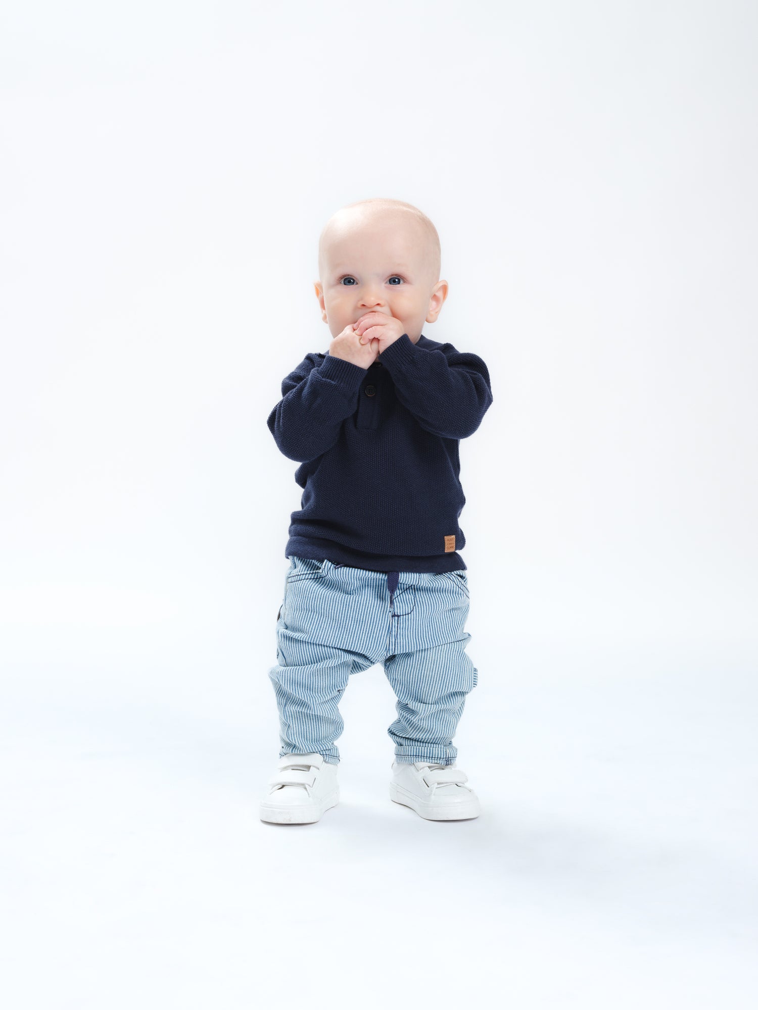 Hust &amp; Claire - Polohemd langarm dunkelblau aus Baumwolle für babys