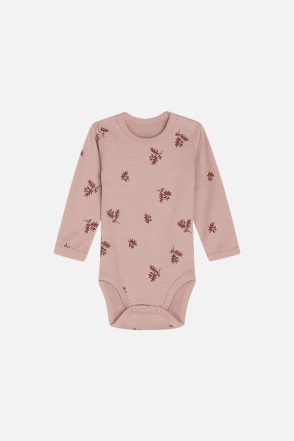 Langarm-Body aus bequemem Stretch-Woll- und Bambusgewebe mit Muster von Hust & Claire.