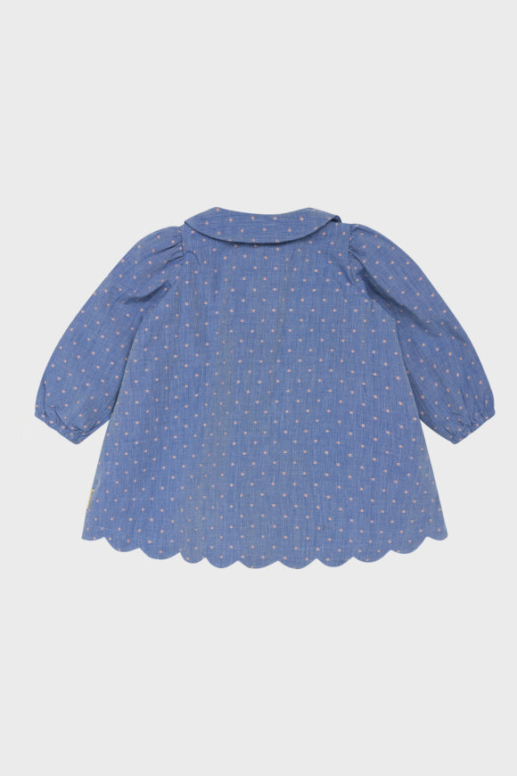 Hust &amp; Claire - Baby Kleid Katja blau mit rosa Punkten