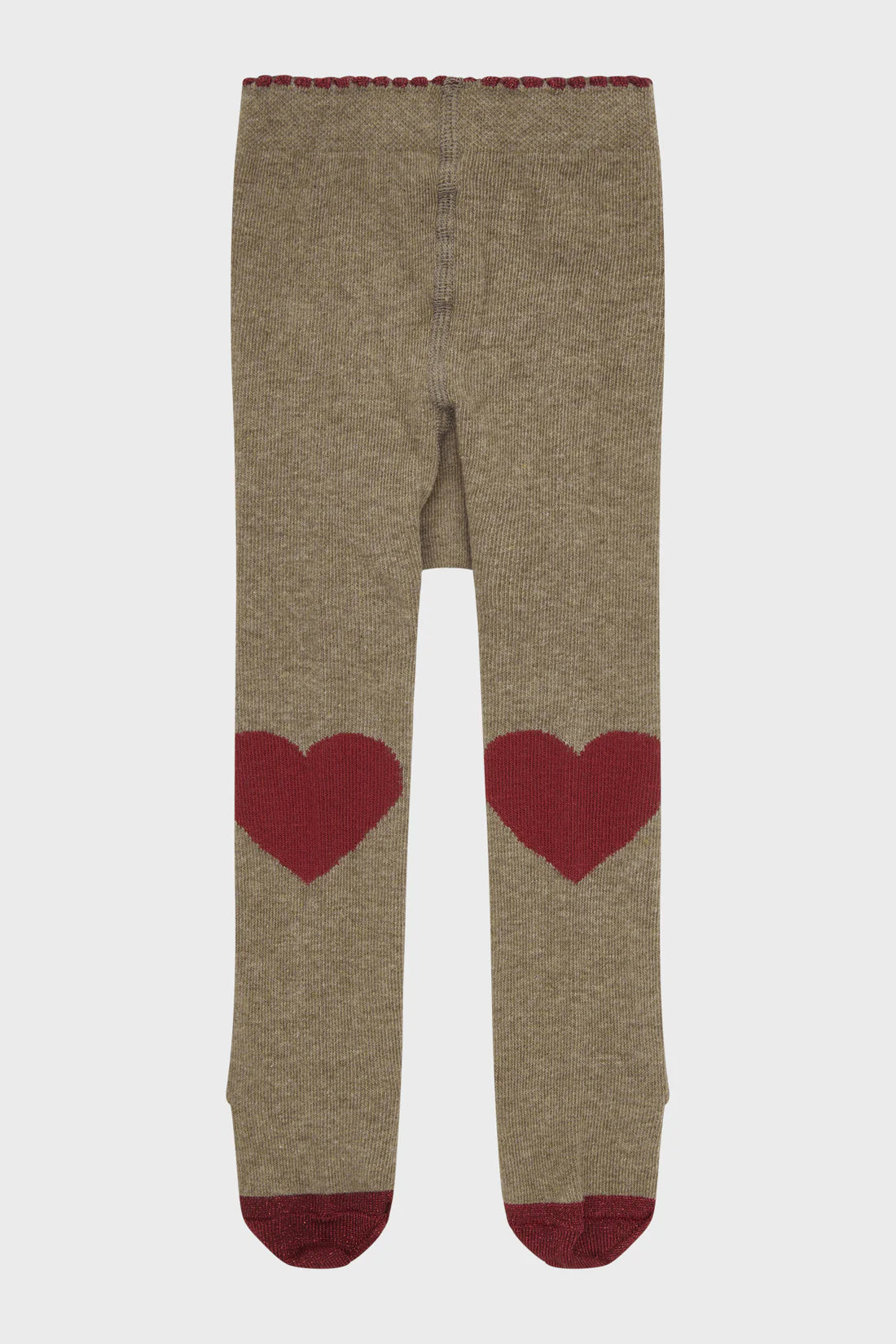 Strumpfhose aus weichem Glattstrick mit Herzen an den Knien von Hust Claire.