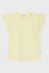 T-Shirt aus weicher Baumwolle mit gerüschten Ärmeln, verziert mit Blumenstickereien von Hust &amp; Claire.