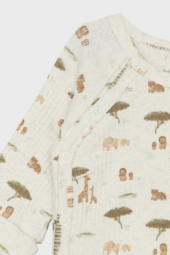 Hust &amp; Claire - Baby Langarmshirt Safari natur Biobaumwolle