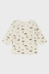 T-Shirt aus weicher gerippter Baumwolle mit Safari-Print oder Blumendruck von Hust & Claire.