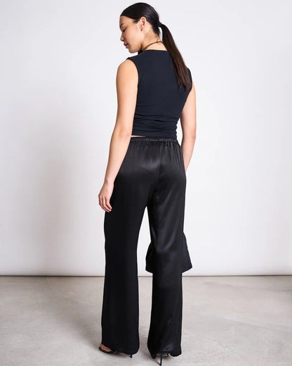 Jan ´n June - schwarze Satinhose Fris aus Viskose