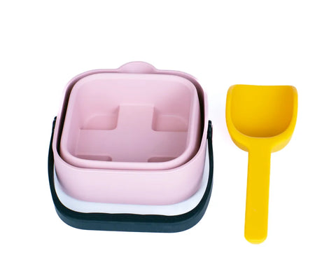 Kleine Flitzer- Kinder Sandspielzeug aus Silikon faltbar rosa