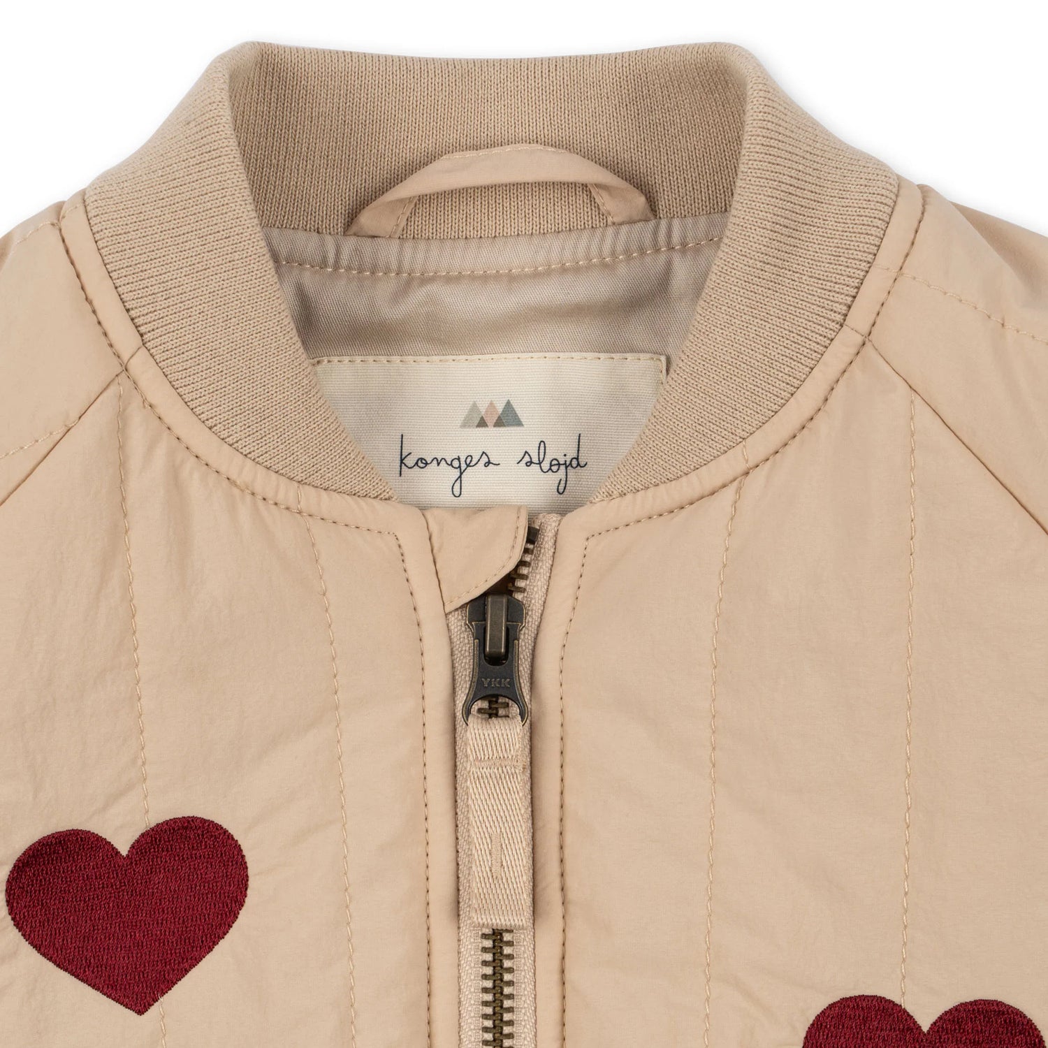 Konges Slojd - Kinder Bomberjacke Herzchen beige