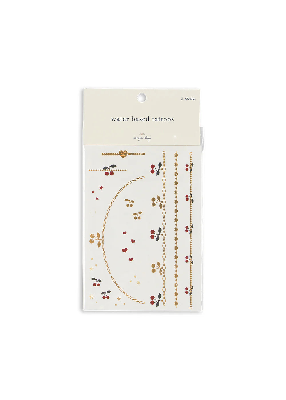 Drei Bögen mit insgesammt mehr als 30 Klebetattoos