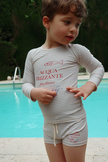 Konges Slojd - Kinder Badeshirt Aster blau gestreift