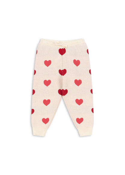 Konges Slojd - Baby Strickhose mit Herzen in beige für Kleinkinder/Mädchen