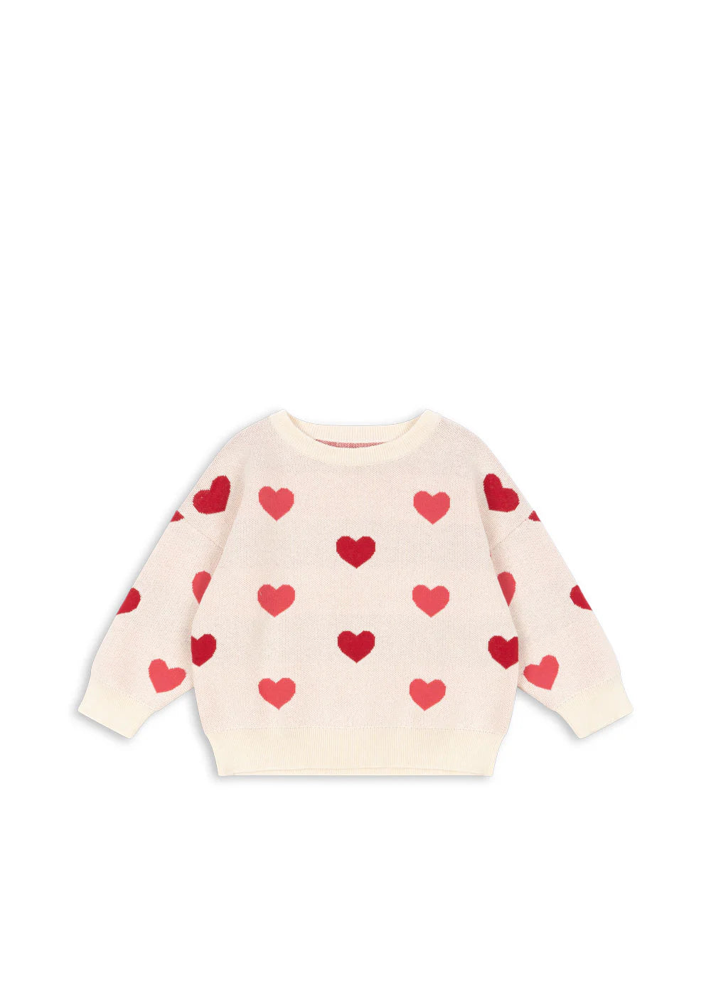 Konges Slojd - Kinder Strickpullover &quot;Herzen&quot; beige für Mädchen