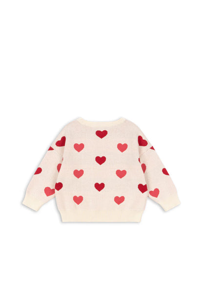 Konges Slojd - Kinder Strickpullover &quot;Herzen&quot; beige für Mädchen