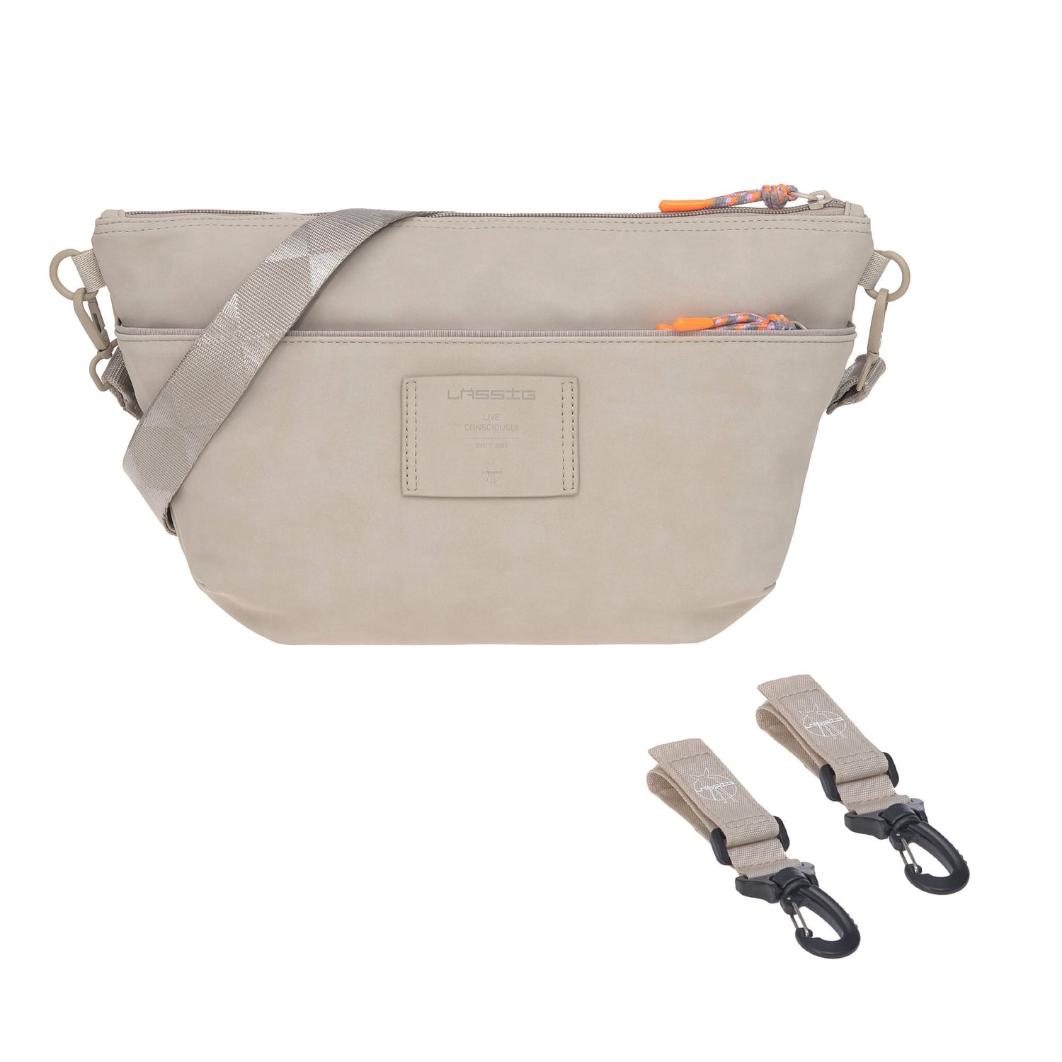 Lässig - Kinderwagen Organizier/ Bauchtasche beige