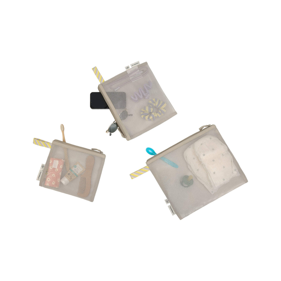 Lässig - Netztasche 3-er Set grau