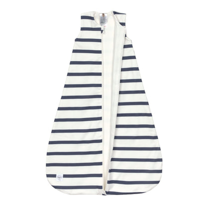 Lässig - Baby Sommerschlafsack ohne Arm Streifen natur/ blau 1 TOG aus Biobaumwolle