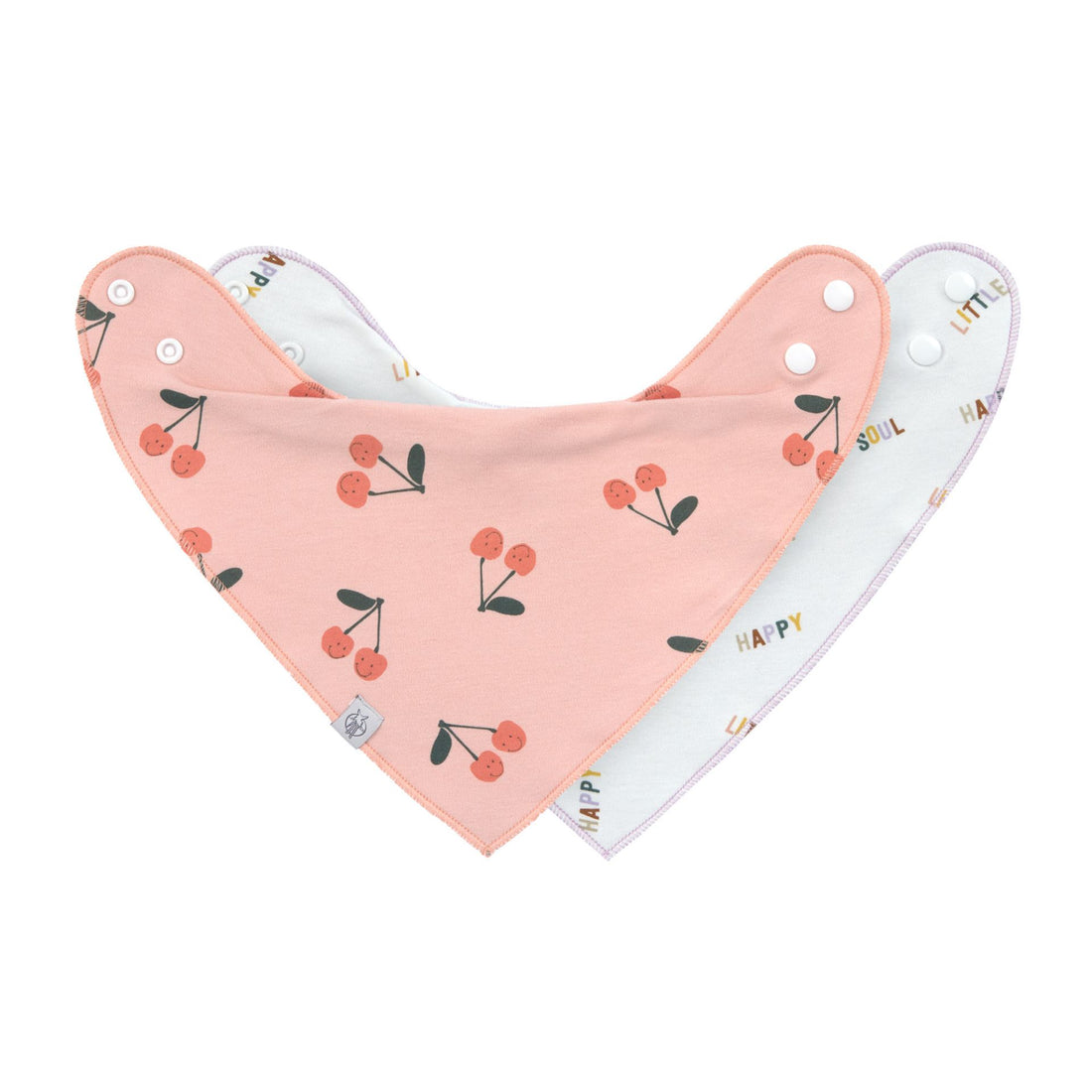 Die zwei wasserdichten Baby Dreieckstücher im Happy Fruits Cherry Design sind stylisch und praktisch zugleich.