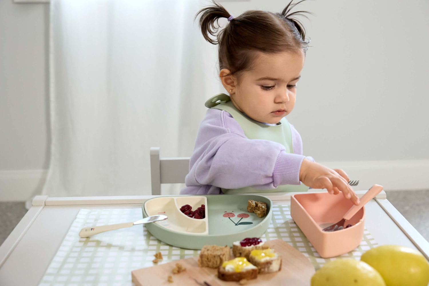 Lässig - Happy Fruits Kirsche Kinder Menüteller Silikon 3 teilig