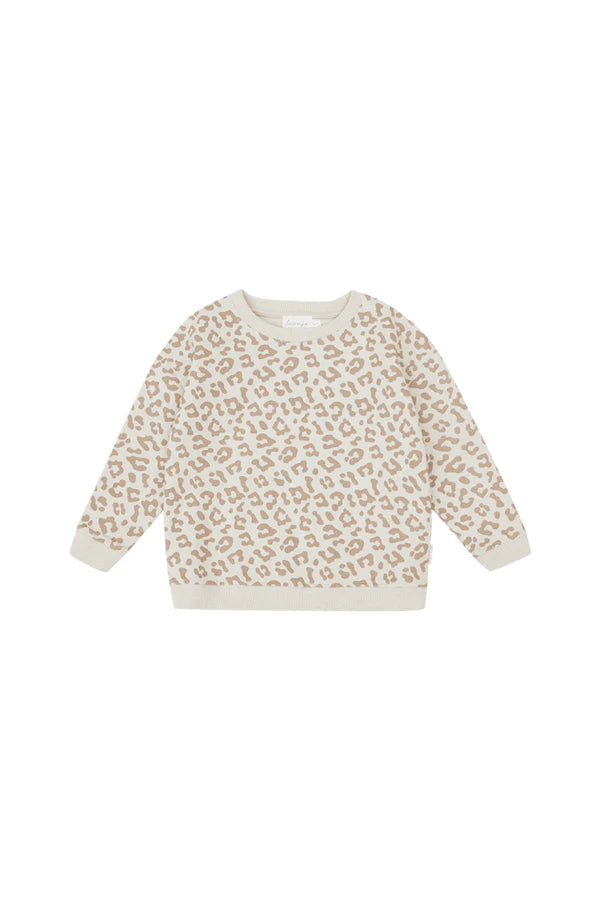 Leevje - Kinder Sweatshirt Leo beige MINI &amp; ME