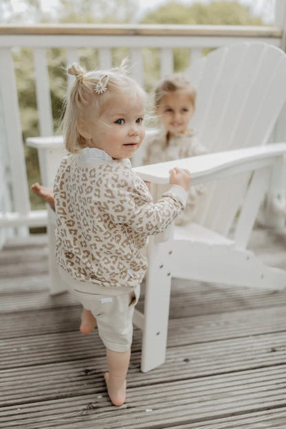 Leevje - Mini Me Baby Sweatshirt Leo beige