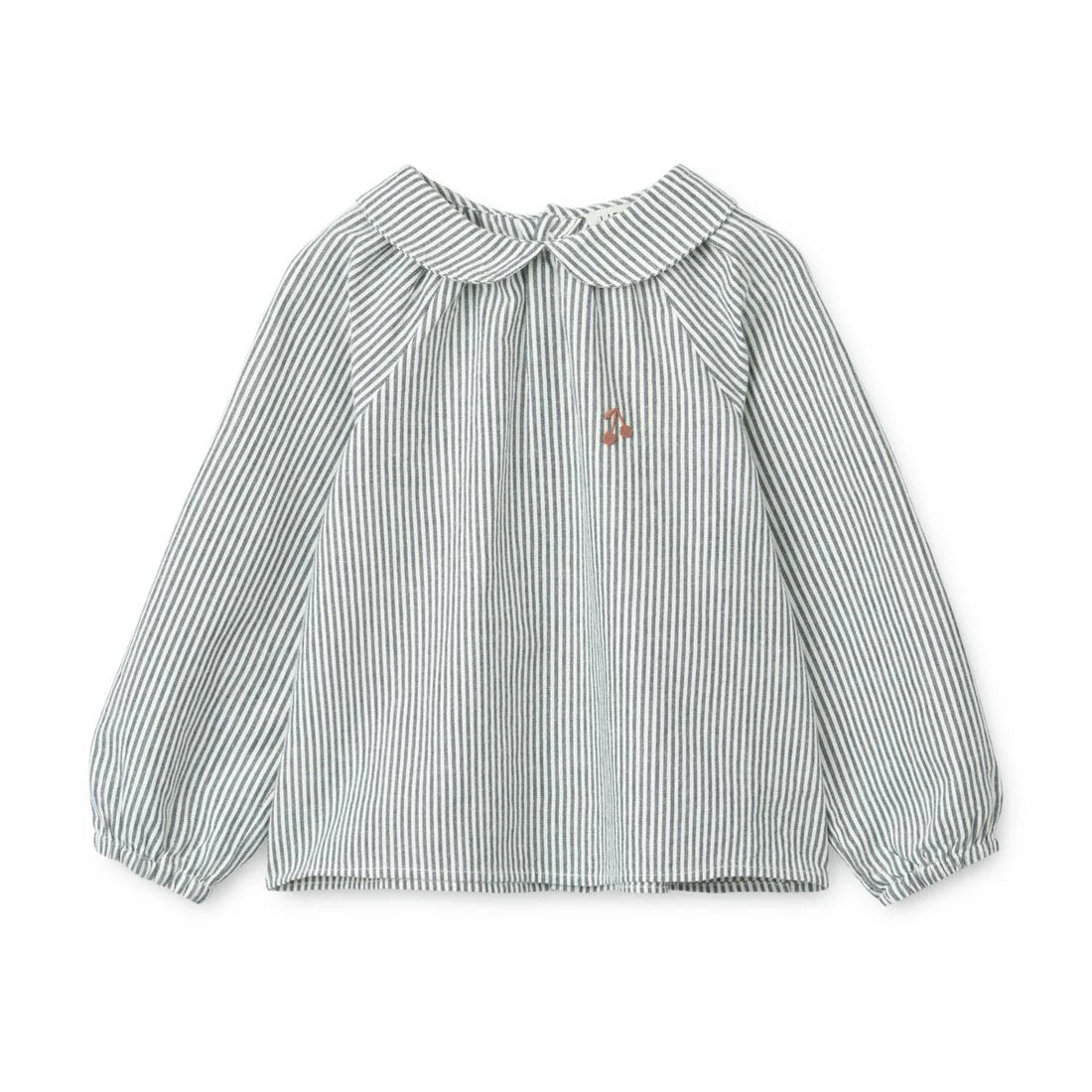 Langärmelige Baumwollbluse in weit geschnittener Stil mit elastischer Raffung am Hals und an den Ärmelabschlüssen.