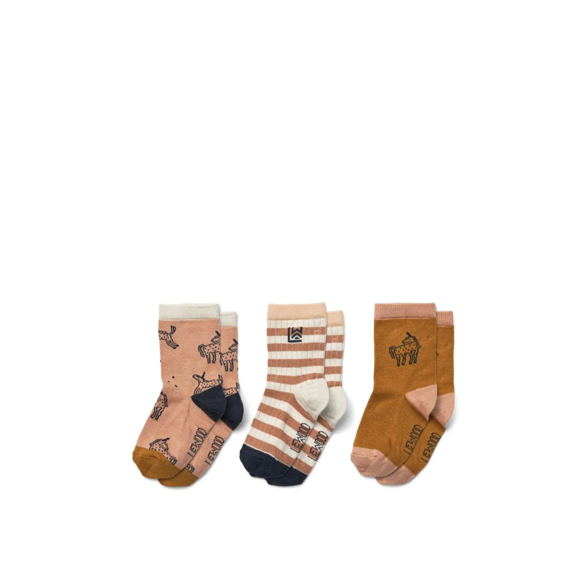 Liewood - Baby- Kindersocken Einhorn rosa 3-er Pack