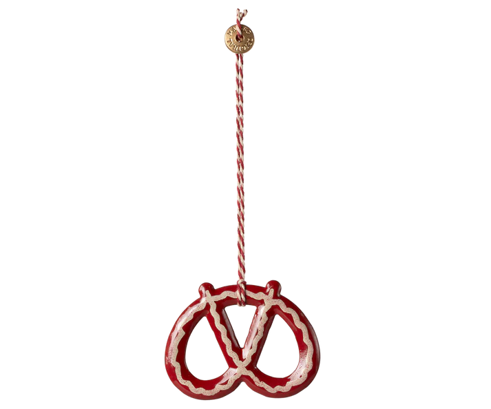 Maileg - Metallornament Brezel gestreift