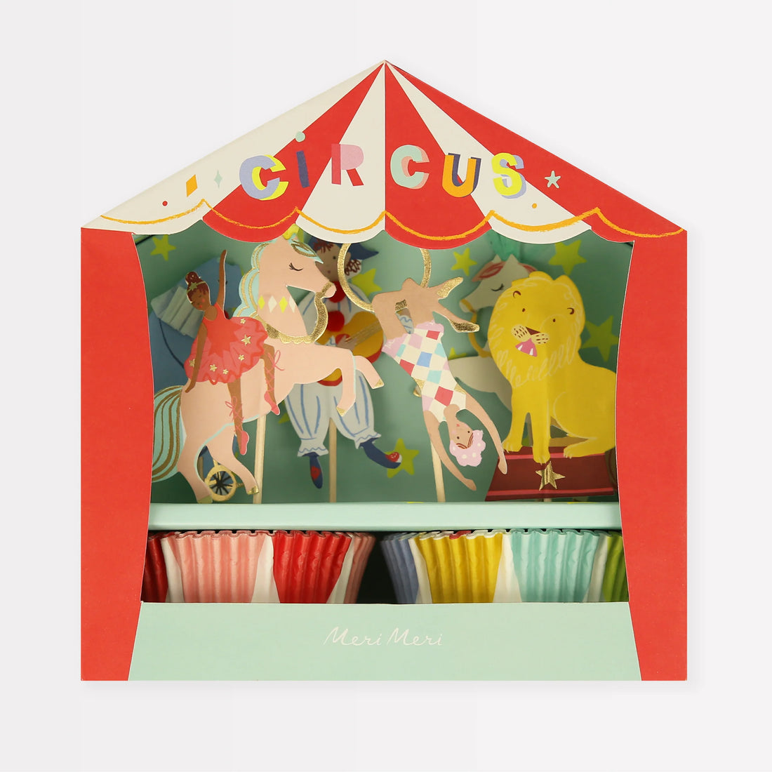 Kreieren Sie mit unserem Cupcake-Set die perfekten Leckereien zum Thema Zirkus