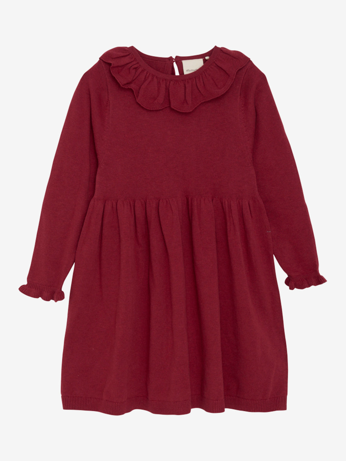 Schönes, schlichtes Strickkleid mit langen Ärmeln von Minymo.