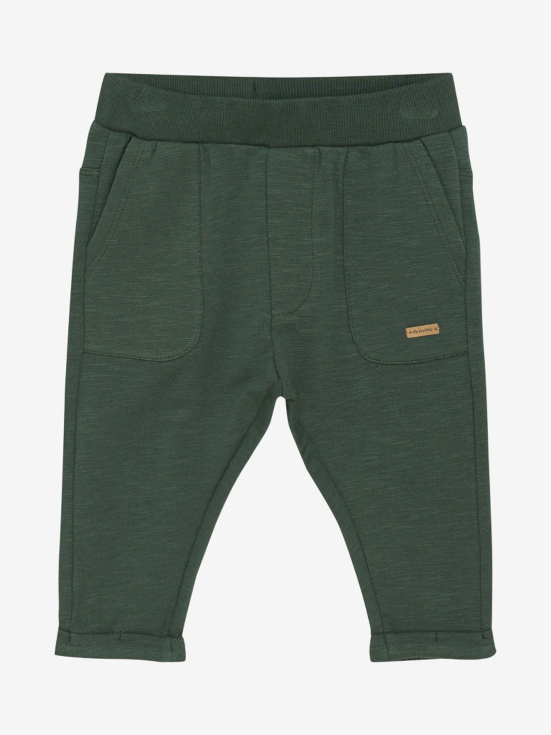 Schöne Jogginghose von Minymo. Die Hose ist einfarbig und besteht aus einer Baumwollmischung.
