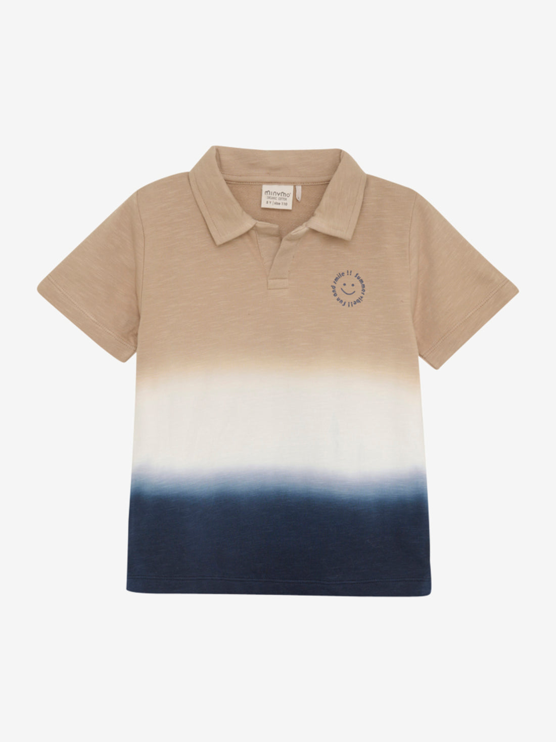 Cooles Polo T-Shirt in beige und blau für  Jungen von Minymo. 