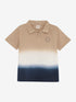 Cooles Polo T-Shirt in beige und blau für  Jungen von Minymo. 