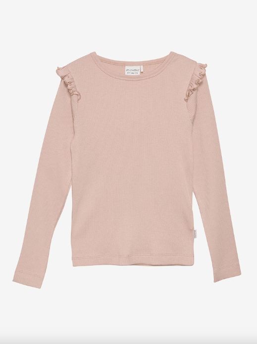 Minymo - Kinder Langarmshirt mit Rüschen rosa