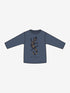 Minymo - Langarmshirt in blau mit Eidechse