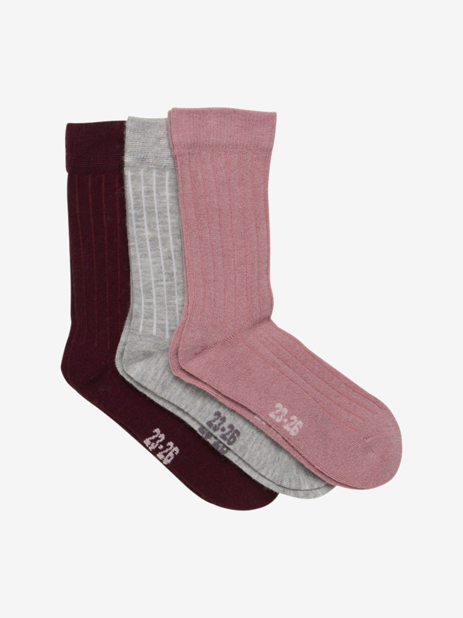 Süße gerippte Socken aus Wollmix in 3er Pack von Minymo.