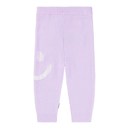 Molo - Leggings in lila mit weißem smiley für Baby/Mädchen (hinten)